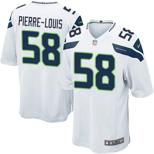 Men's Game Kevin Pierre-Louis Nike Jersey White Road - #58 NFL Seattle Seahawks